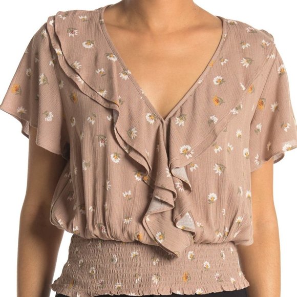 everleigh Tops - PRICE FIRM NWT! EVERLEIGH WRAP BLOUSE with SMOCKED BOTTOM XL